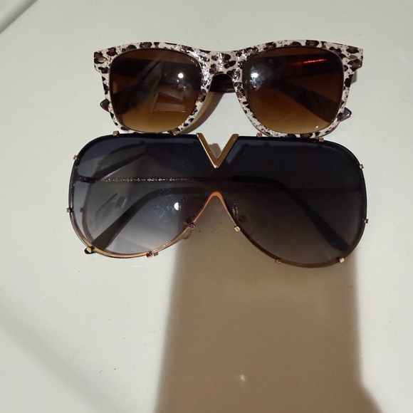 Accessories - Stylish Women's Sunglasses Set - Leopard Print & Oversized Aviator
